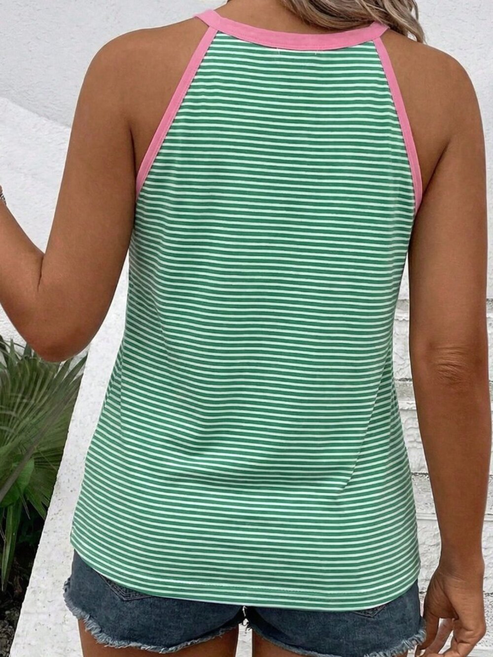 Emery Rose - Striped Ringer Tank - Picture 2 of 4